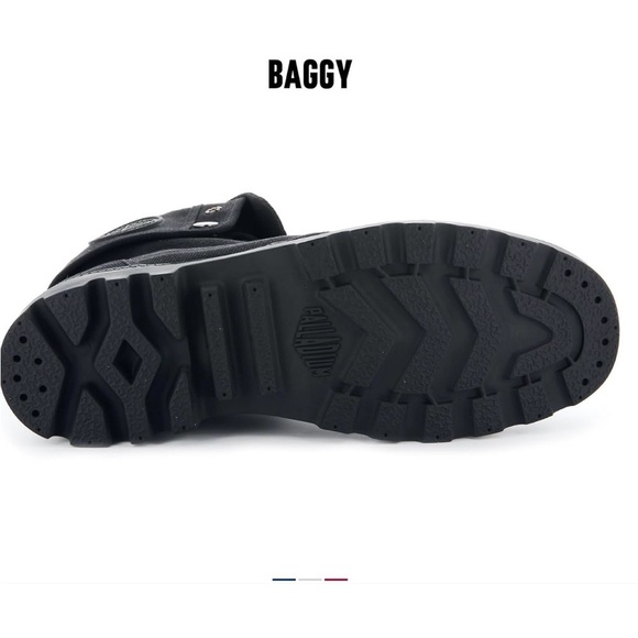 Palladium Baggy Boots Men’s US Black Combat Lace-Up High Top Canvas Fold Down - Picture 5 of 7